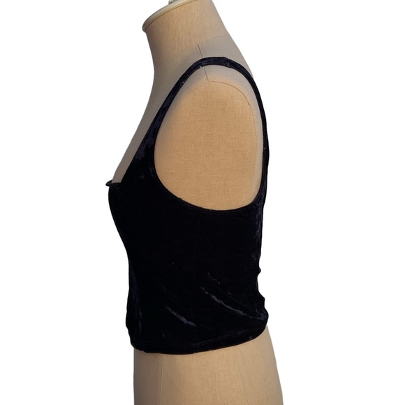 Free People Blue Velvet Corset tank size small - Picture 2 of 12